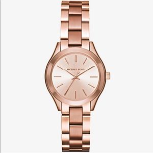 Michael Kors Rose Gold Mini Slim Runway Watch NWT